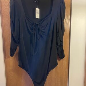 Torrid Black Ruched Bodysuit